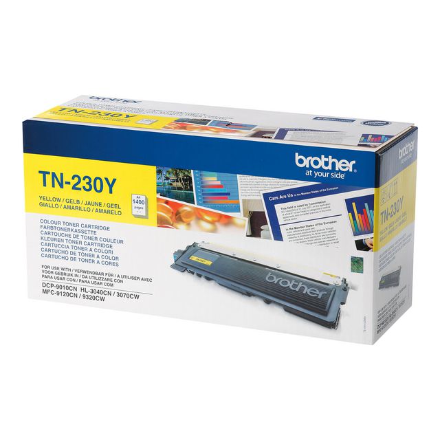 Brother Toner TN-230 Y, TN-230Y, gul, singelförpackning | Toner och bläck - Tonerkassetter - Toner Brother | Kontorsexperten