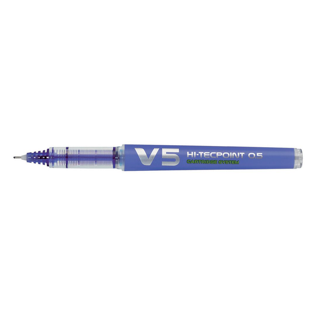 PILOT BEGREEN Bläckkulpenna, Begreen Hi-Tecpoint V5 rollerballpenna med stift, extra tunn spets på 0,5 mm, blå | Kontorsmaterial - Pennor - Bläckkulpennor | Kontorsexperten