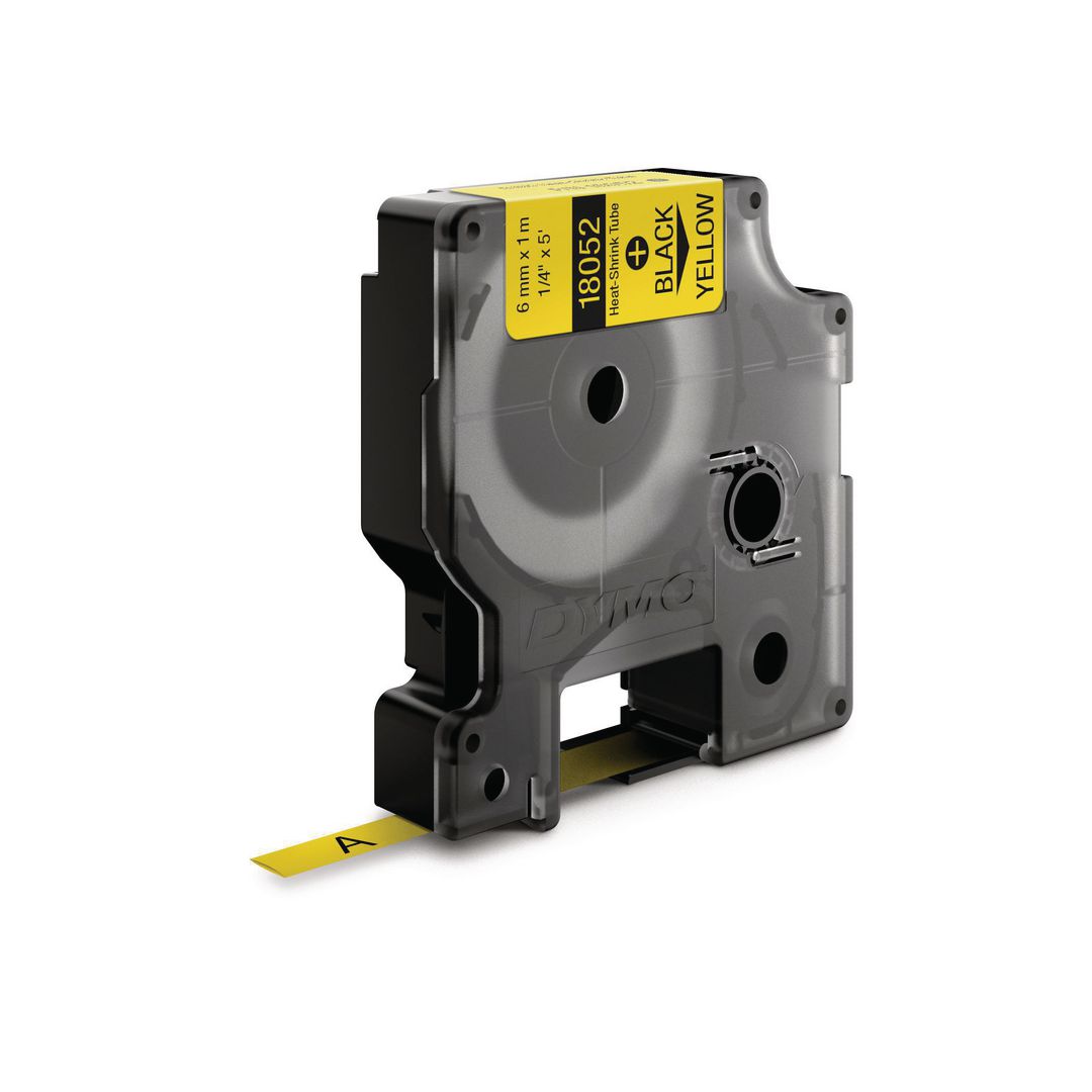 DYMO Tape Rhino krympslang 6mm svart på gul | Kontorsmaskiner - Märkmaskiner och tape - Tape - Dymo Rhino | Kontorsexperten