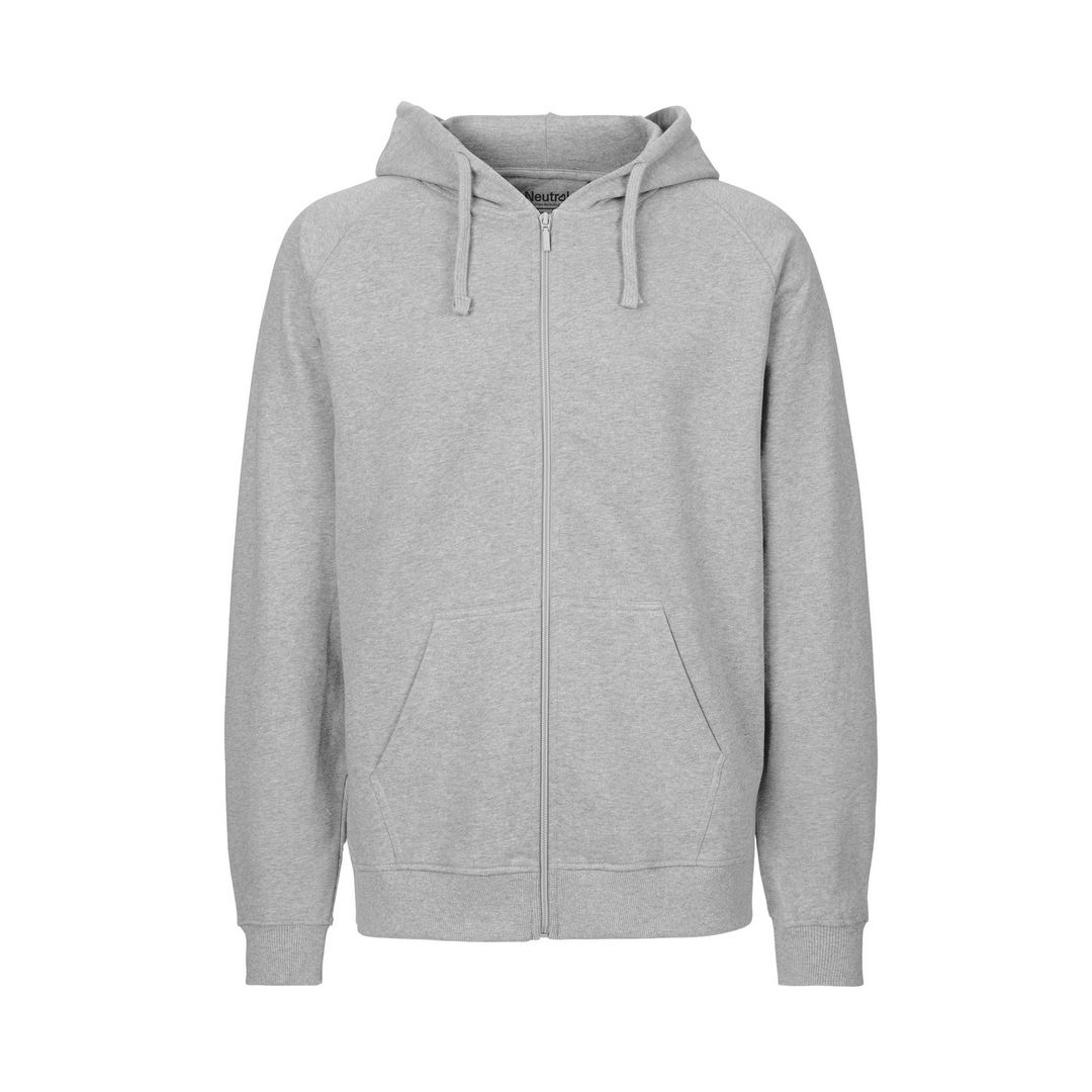 NEUTRAL® Hoodie zip O63301 herr grå XL | Arbetskläder - Arbetströjor - Hoodies och luvtröjor | Kontorsexperten