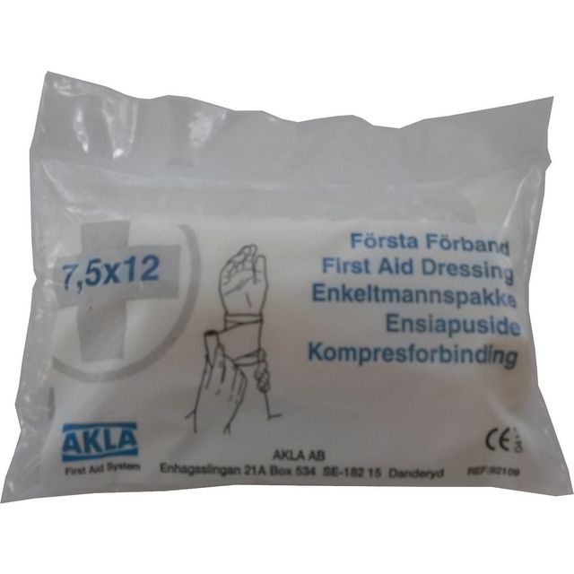 AKLA Första förband 7,5x12cm | Skyddsutrustning - Första Hjälpen - Förband och Refill | Kontorsexperten