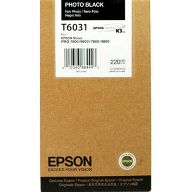 EPSON Bläckpatron, T6031, UltraChrome, hög kapacitet, fotosvart, singelförpackning, C13T603100 | Toner och bläck - Bläckpatroner - Bläckpatroner Epson | Kontorsexperten