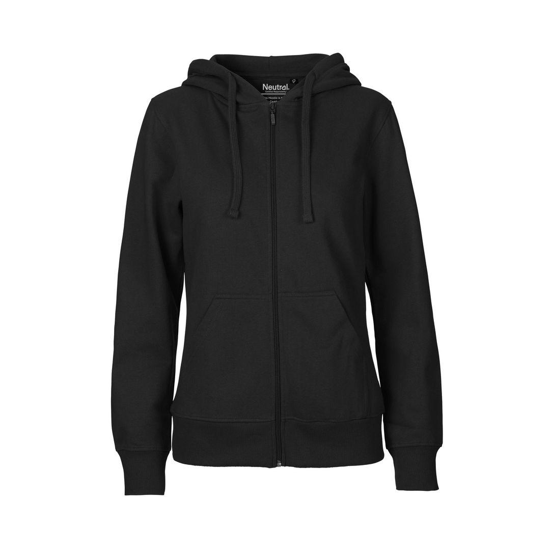 NEUTRAL® Hoodie zip O83301 dam svart XS | Arbetskläder - Arbetströjor - Hoodies och luvtröjor | Kontorsexperten