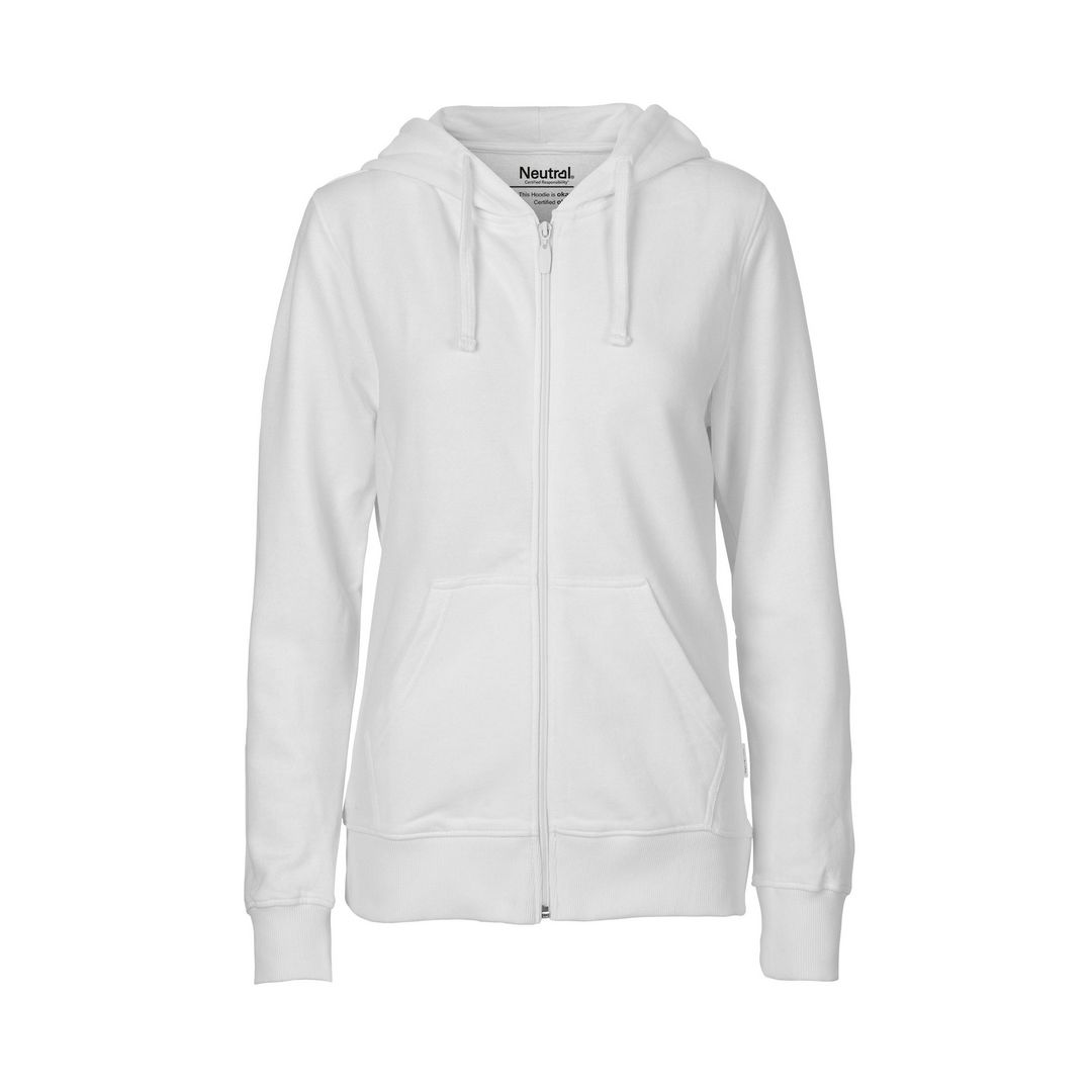 NEUTRAL® Hoodie zip O83301 dam vit L | Arbetskläder - Arbetströjor - Hoodies och luvtröjor | Kontorsexperten