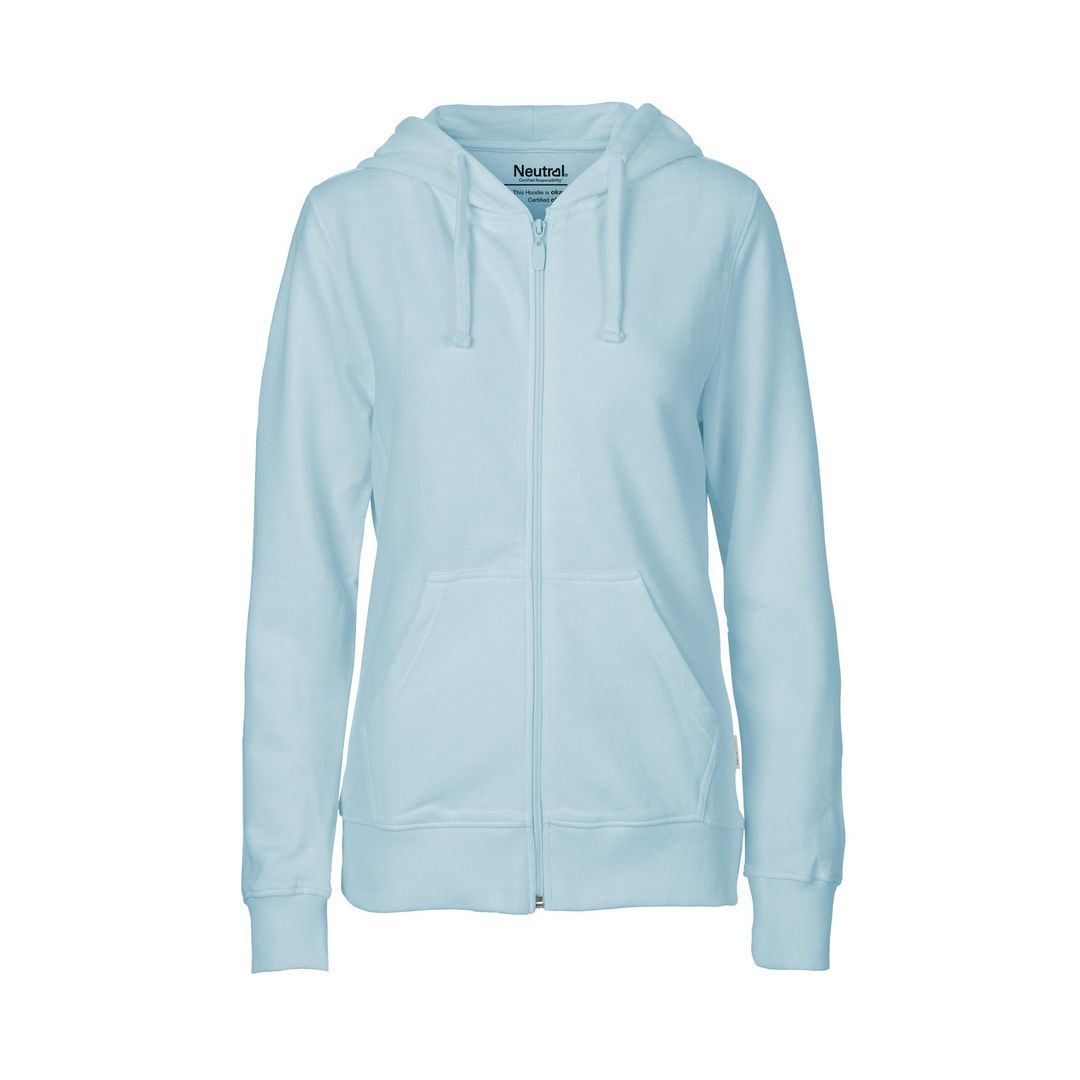NEUTRAL® Hoodie zip O83301 dam blå XL | Arbetskläder - Arbetströjor - Hoodies och luvtröjor | Kontorsexperten