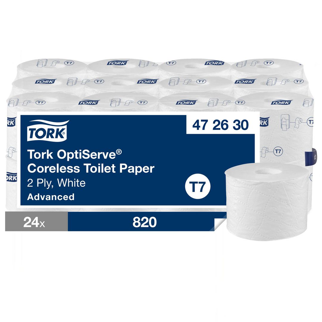 TORK Toalettpapper T7 Advanced OptiServe Coreless 2-lag vit 24/krt | Städ och hygien - Toalettpapper och torkpapper - Toalettpapper - rulle | Kontorsexperten