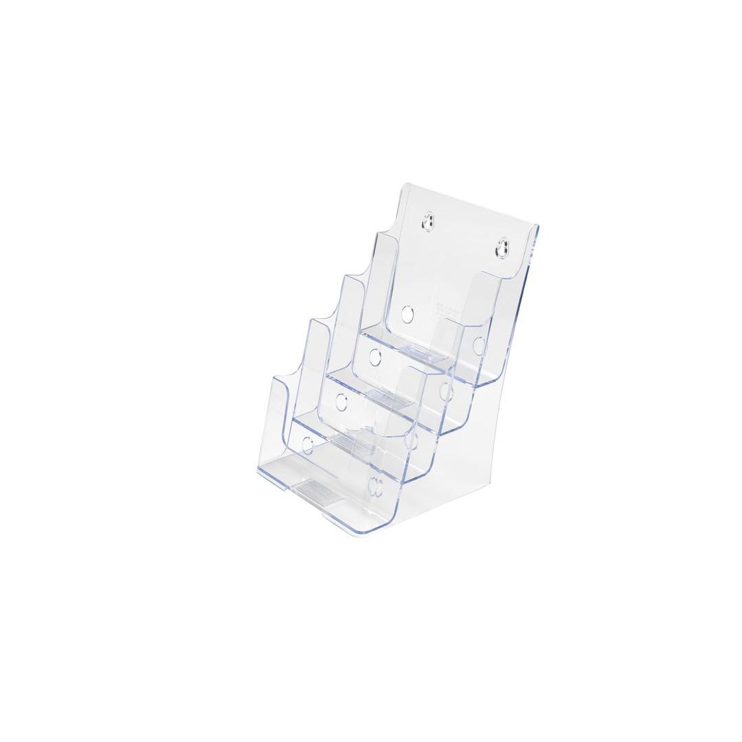 DEFLECTO Broschyrställ vägg 4-fack A5 | Kontorsmöbler och inredning - Tavlor ställ och ramar - Broschyr- och tidningssställ | Kontorsexperten