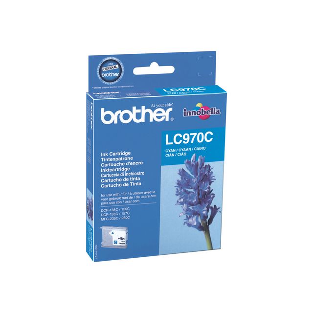Brother Bläckpatron LC970 C, LC-970C, Innobella™-bläck, cyan, singelförpackning | Toner och bläck - Bläckpatroner - Bläckpatroner Brother | Kontorsexperten