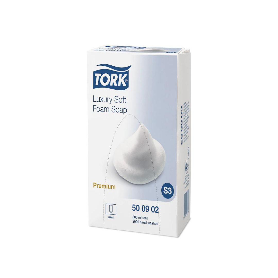 TORK Skumtvål, Premium Luxury S3, patron, 800 ml, genomskinlig | Städ och hygien - Tvål och hygien - Hygiensystem - Tork | Kontorsexperten