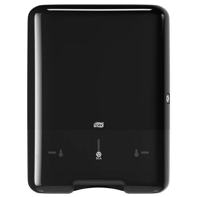 TORK Dispenser för pappershanddukar H3 Elevation Zigzag, vikta, plast, 33,3 cm bredd, svart | Städ och hygien - Toalettpapper och torkpapper - Hållare - Pappershanddukar | Kontorsexperten