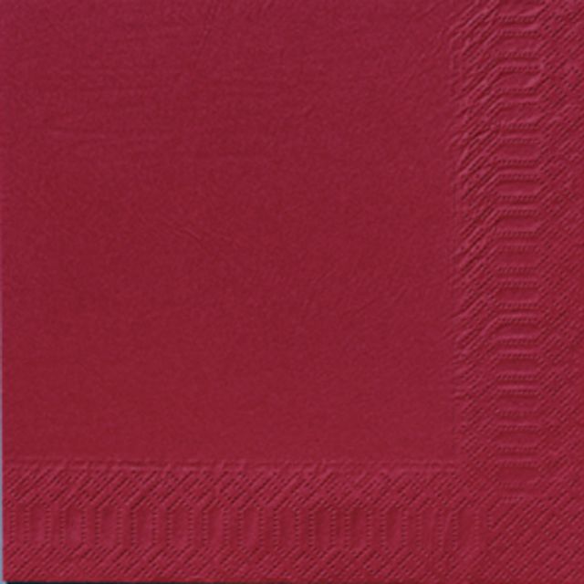 DUNI Servett 3-lagers, enfärgad, ¼-vikt, 40 cm, bordeaux 125/fp | Kök och servering - Servetter och dukar - Servett - 3-lagers | Kontorsexperten