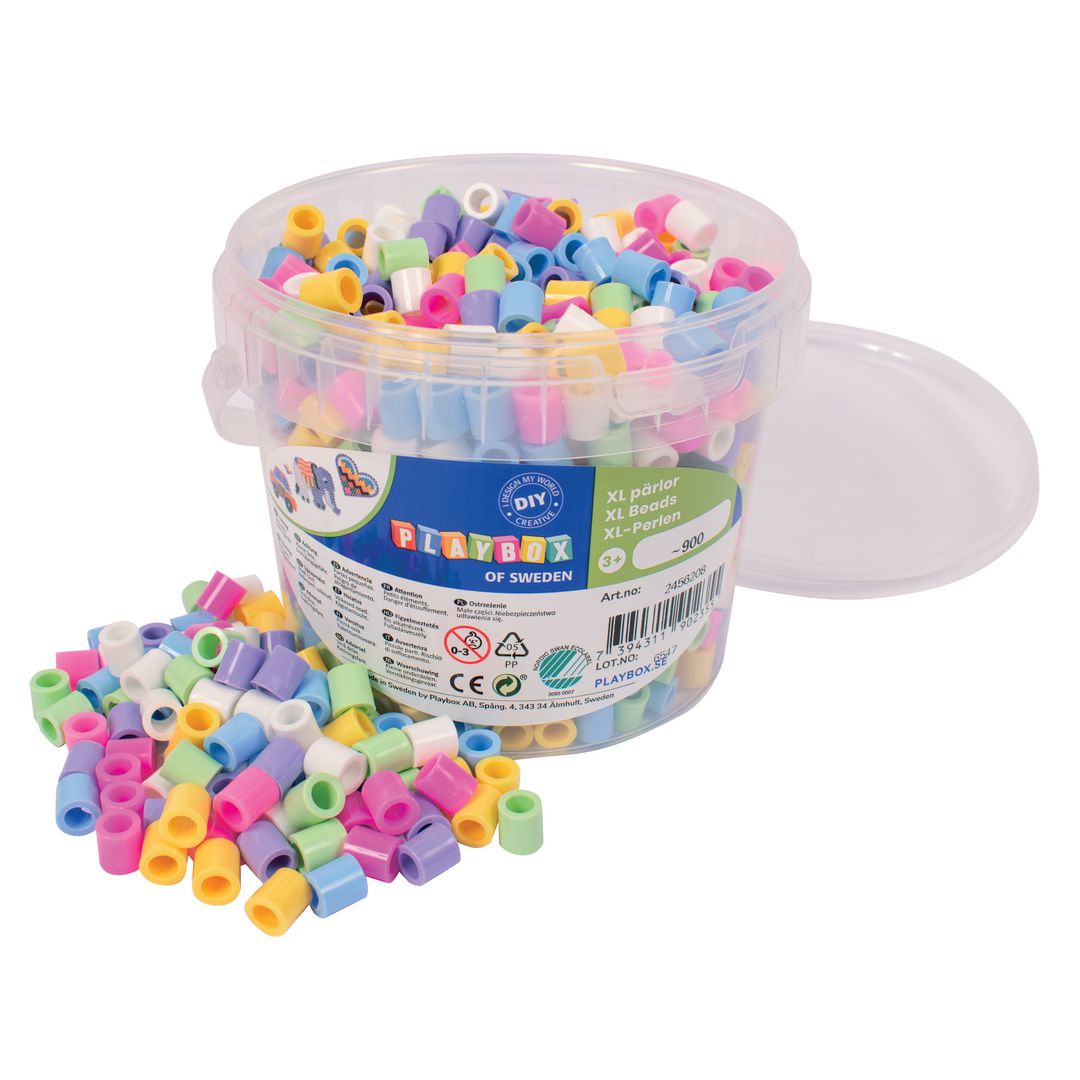 PLAYBOX Maxipärlor pastell 900/fp | Skola och förskola - Hobbymaterial - Nabbipärlor - Rörpärlor | Kontorsexperten