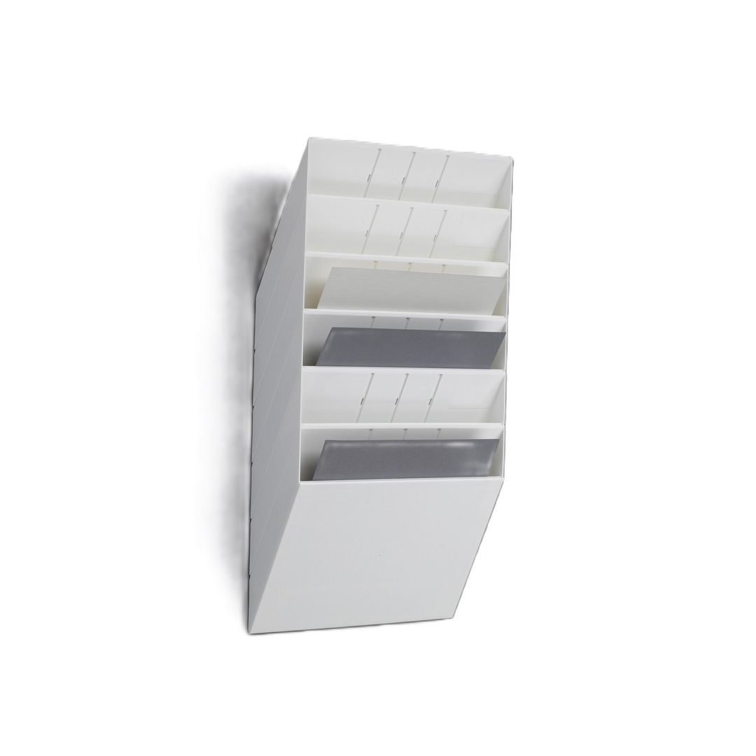 DURABLE Tidningsställ, FLEXIBOXX, monteras på vägg, 6 fack, A4, vit | Kontorsmaterial - Till skrivbordet - Blankettfack och Boxar | Kontorsexperten