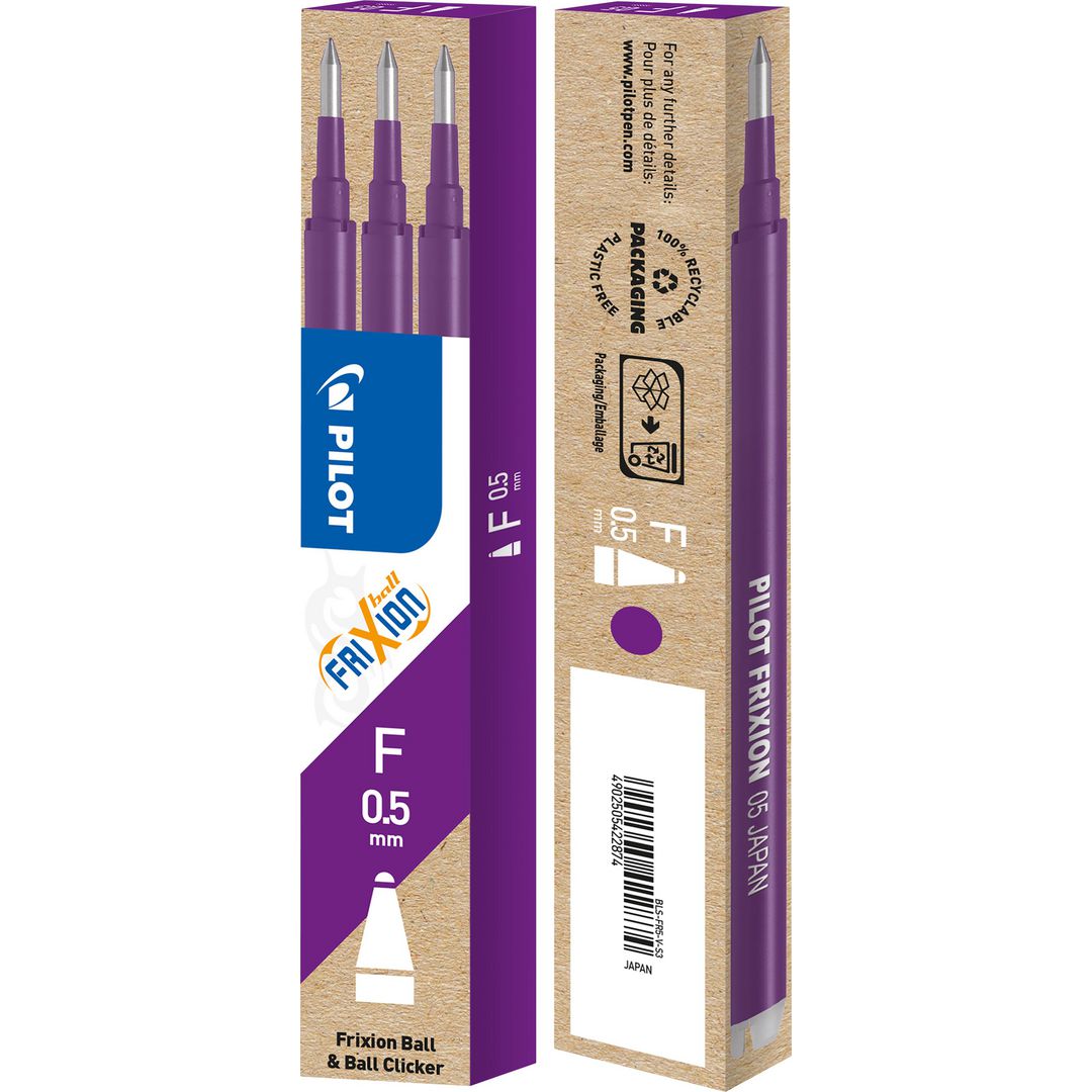 PILOT Refill Frixion 0,5mm violett 3/fp | Kontorsmaterial - Pennor - Pennpatroner | Kontorsexperten