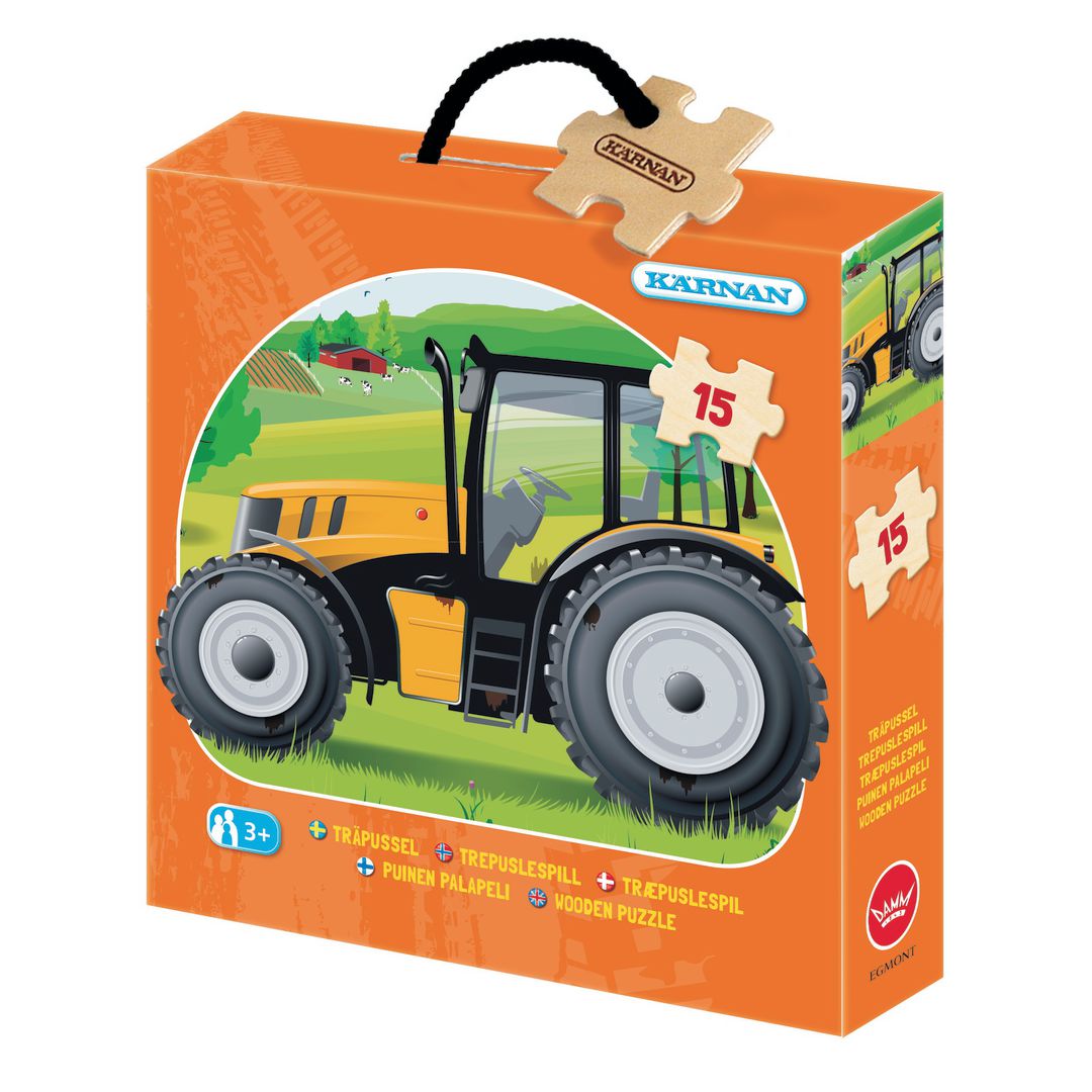 KÄRNAN Träpussel Traktor 15 bitar | Skola och förskola - Lekmaterial - Pussel - Askpussel | Kontorsexperten