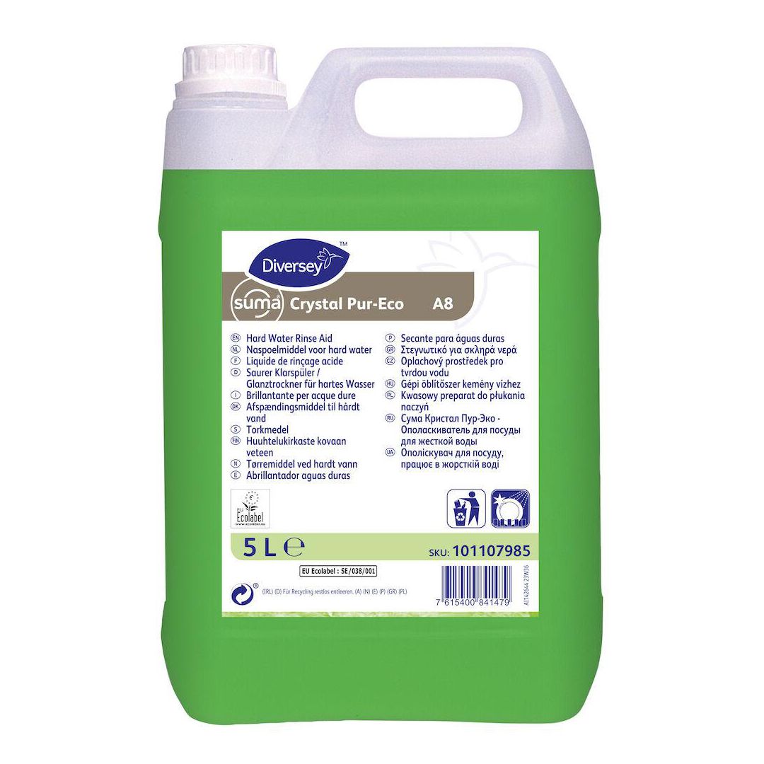 SUMA Torkmedel Crystal Pur-Eco A8 5L | Städ och hygien - Diskrengöring - Torkmedel och sköljmedel | Kontorsexperten