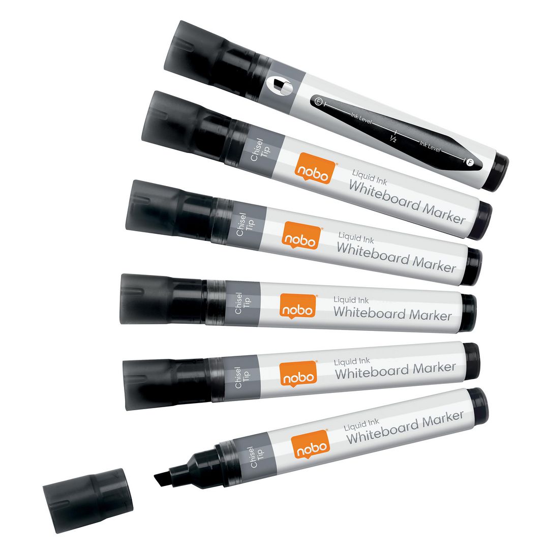 NOBO Whiteboardpenna Liquid sned svart 10/fp | Kontorsmaterial - Pennor - Whiteboardpennor - Skuren spets | Kontorsexperten