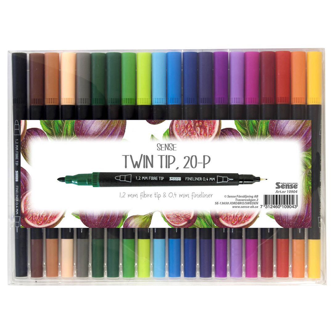 SENSE Fineliner dubbelspets 20/fp | Skola och förskola - Pennor och tillbehör - Fiberpennor - Dubbelspets | Kontorsexperten