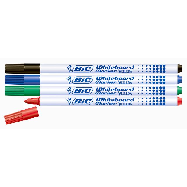 BIC VELLEDA Whiteboardpenna 1721 4/fp | Kontorsmaterial - Pennor - Whiteboardpennor - Rund spets | Kontorsexperten
