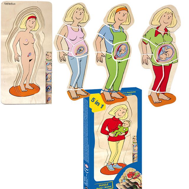 BELEDUC Moderpussel, trä, 143 x 290 x 180 mm | Skola och förskola - Lekmaterial - Pussel - Rampussel | Kontorsexperten