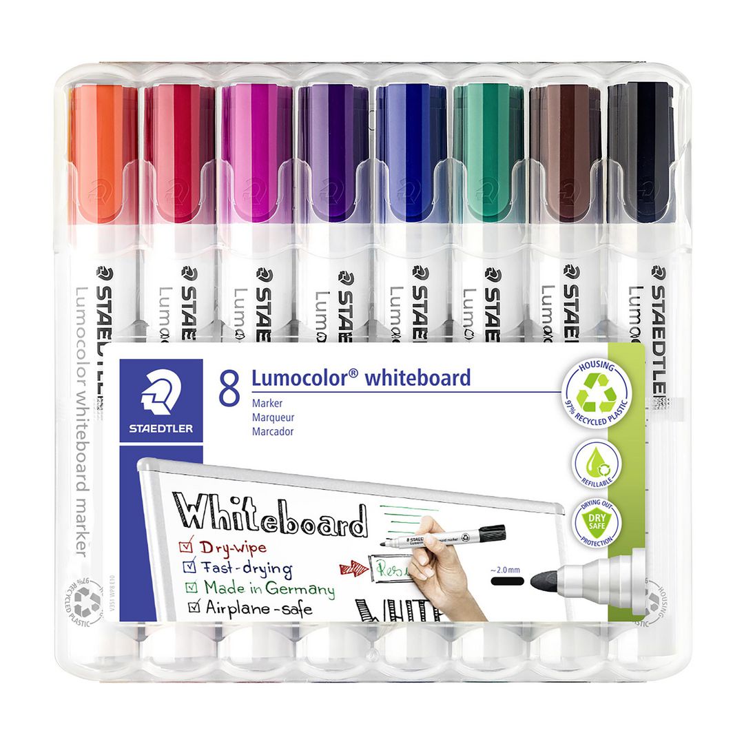 LUMOCOLOR Whiteboardpenna rund 8/fp | Kontorsmaterial - Pennor - Whiteboardpennor - Rund spets | Kontorsexperten