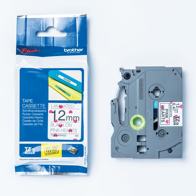 BROTHER Tape TZEMPPH31 12mm svart på rosa | Kontorsmaskiner - Märkmaskiner och tape - Tape - Brother TZ | Kontorsexperten
