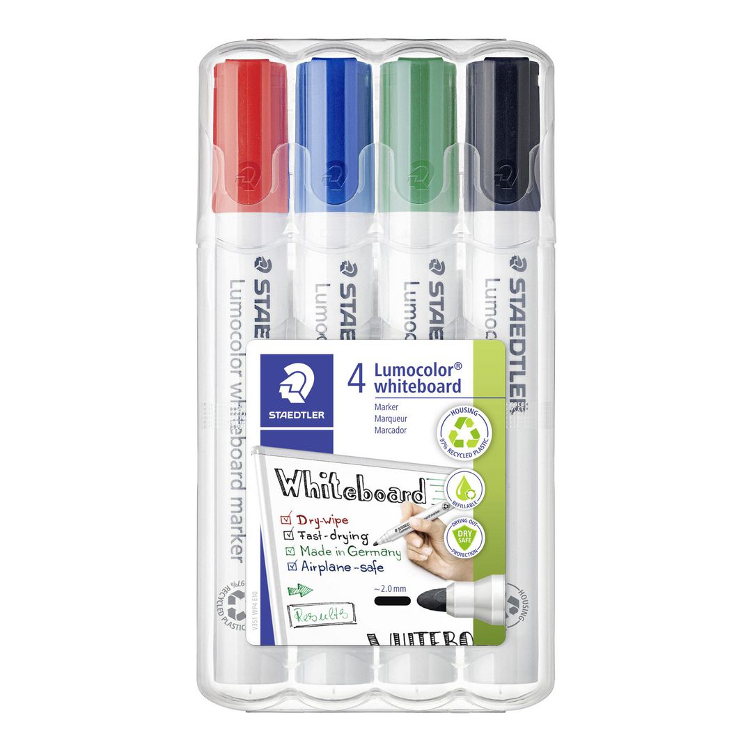 LUMOCOLOR Whiteboardpenna 351 rund 4/fp | Kontorsmaterial - Pennor - Whiteboardpennor - Rund spets | Kontorsexperten