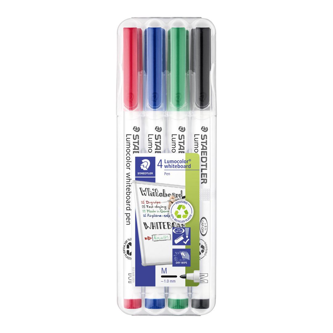 LUMOCOLOR Whiteboardpenna 1,0mm 4/fp | Kontorsmaterial - Pennor - Whiteboardpennor - Skuren spets | Kontorsexperten