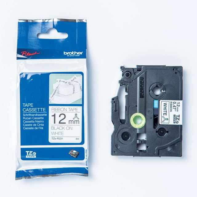 BROTHER Tape TZER231 12mm svart på vit | Kontorsmaskiner - Märkmaskiner och tape - Tape - Brother TZ | Kontorsexperten