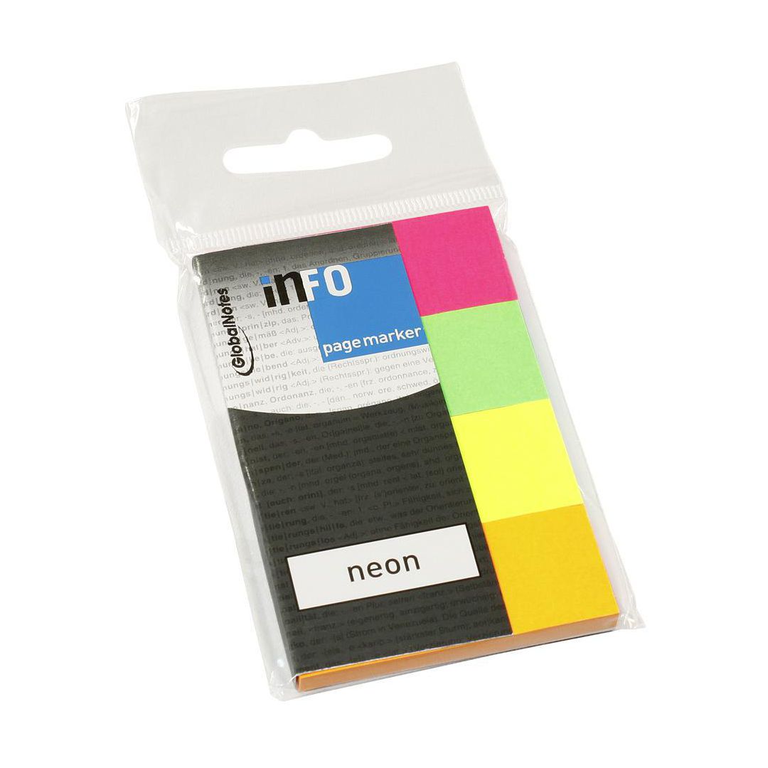 INFO Index 20x50mm 4 färger neon | Kontorsmaterial - Indexflikar och märkflikar - Indexflikar i plast | Kontorsexperten