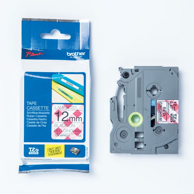 BROTHER Tape TZEMPRG31 12mm svart på röd | Kontorsmaskiner - Märkmaskiner och tape - Tape - Brother TZ | Kontorsexperten