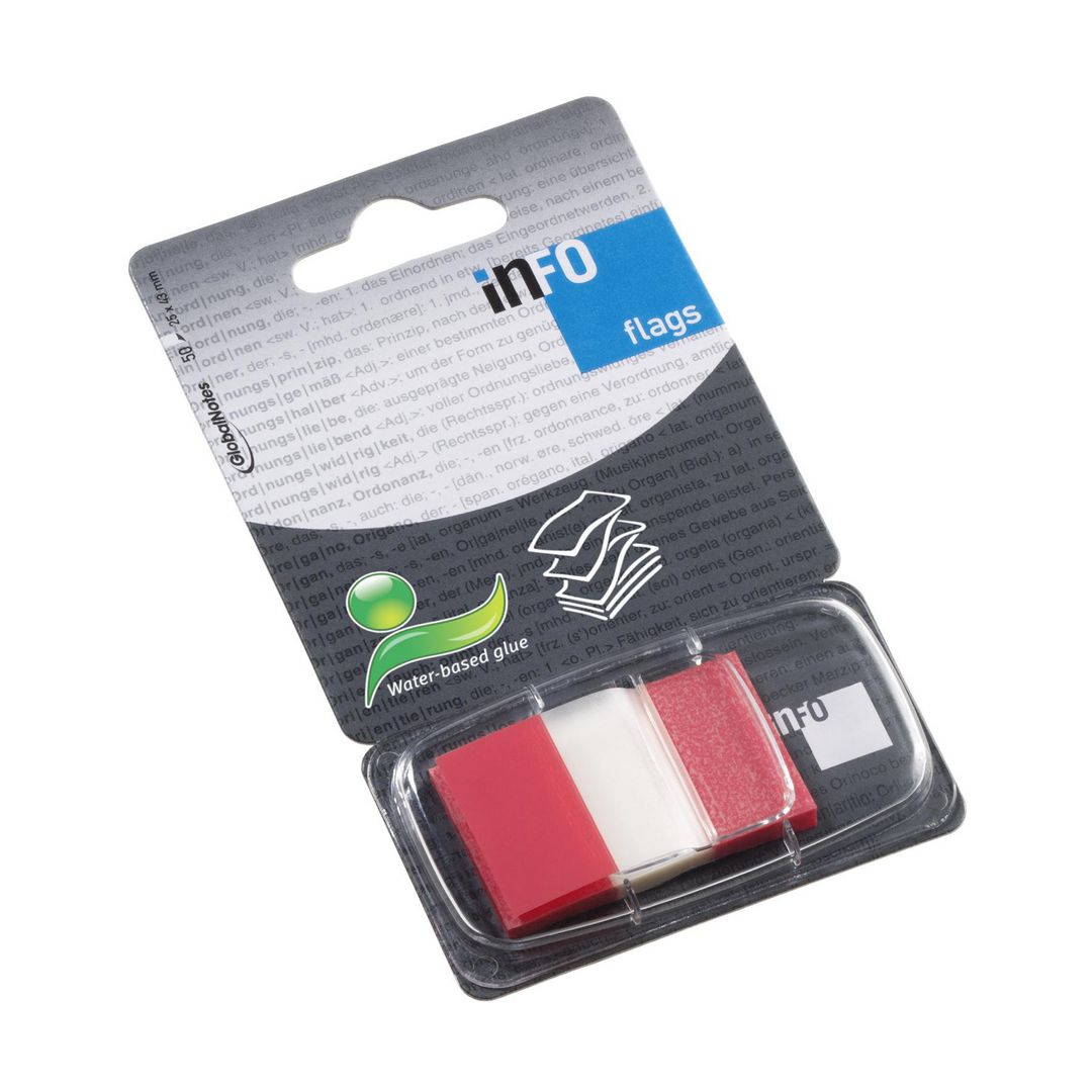 INFO Index 25x43mm röd | Kontorsmaterial - Indexflikar och märkflikar - Indexflikar i plast | Kontorsexperten