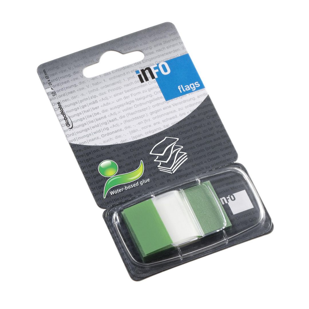 INFO Index 25x43mm grön | Kontorsmaterial - Indexflikar och märkflikar - Indexflikar i plast | Kontorsexperten