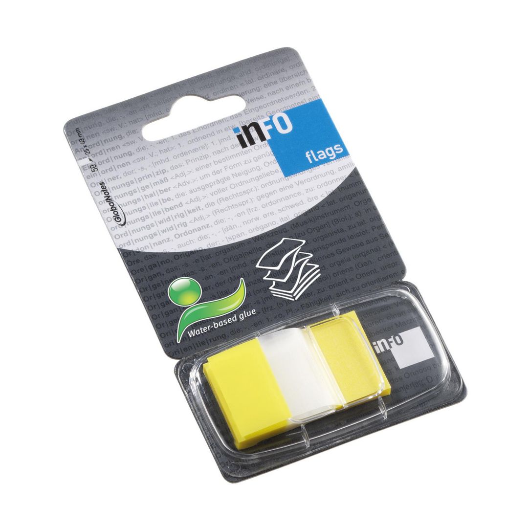 INFO Index 25x43mm gul | Kontorsmaterial - Indexflikar och märkflikar - Indexflikar i plast | Kontorsexperten