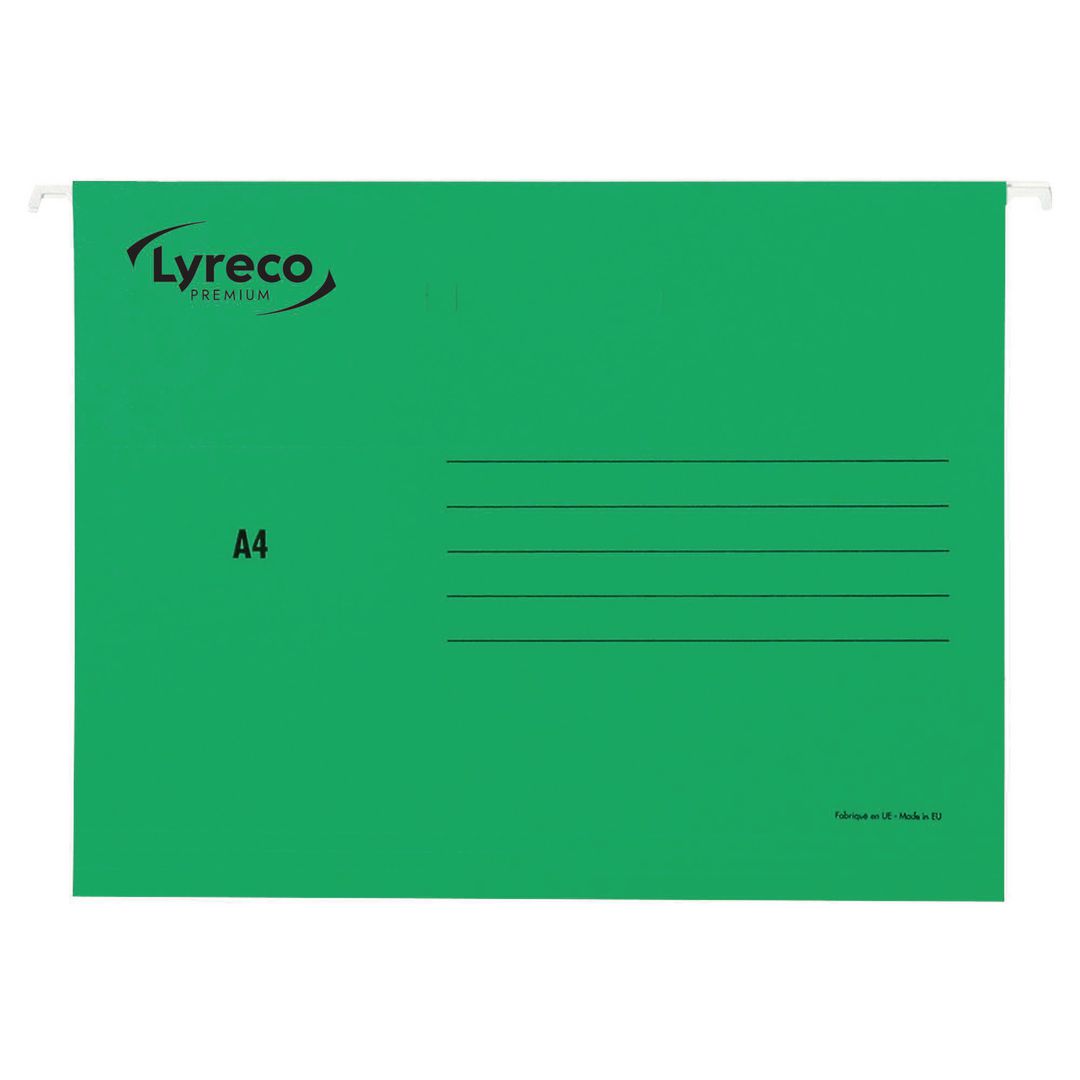 LYRECO PREMIUM Hängmapp A4 grön 25/fp | Kontorsmaterial - Mappar och plastfickor - Hängmappar | Kontorsexperten