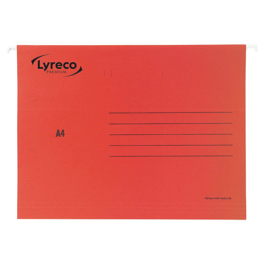 LYRECO PREMIUM Hängmapp A4 röd 25/fp | Kontorsmaterial - Mappar och plastfickor - Hängmappar | Kontorsexperten