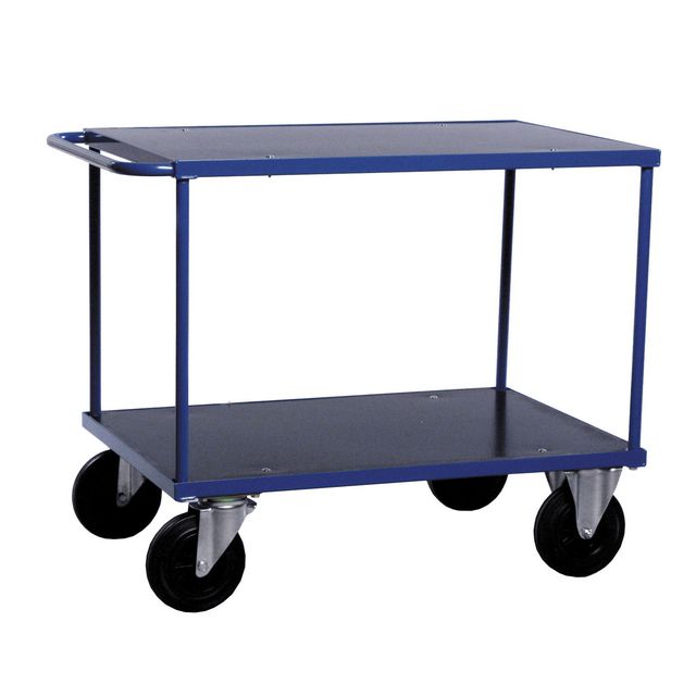 Bordsvagn 2 hyllplan Utomhusbruk Blå | Emballage och lagerutrustning - Lagerutrustning - Rullbord | Kontorsexperten