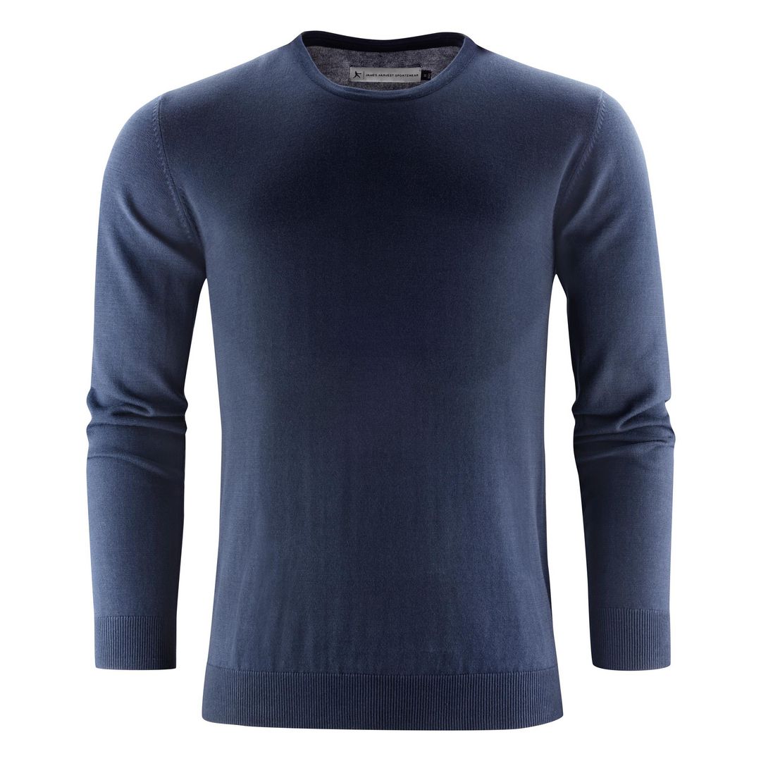 JAMES HARVEST Finstickad tröja u-ring navy 2XL | Yrkeskläder - Tröjor och Sweatshirts - Stickat | Kontorsexperten