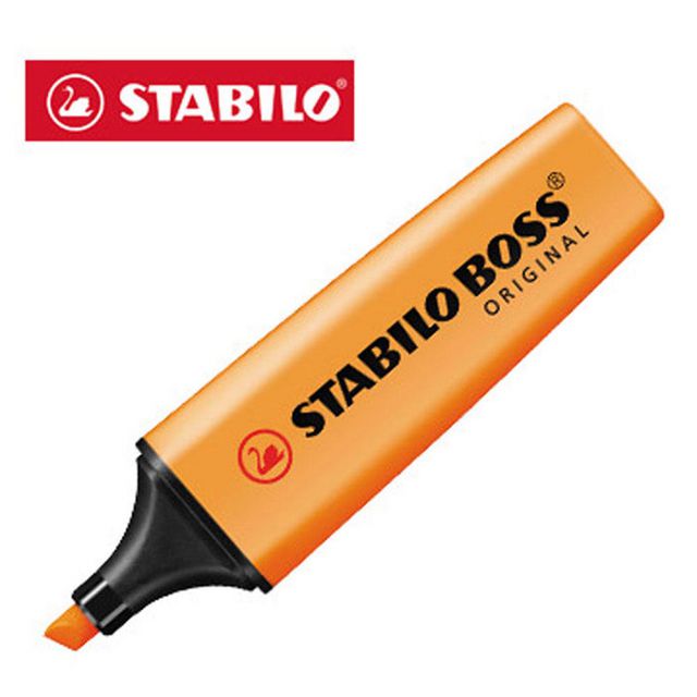 STABILO Överstrykningspenna BOSS Original orange snedskuren spets 2+5mm 70/54 | Kontorsmaterial - Pennor - Överstrykningspennor | Kontorsexperten