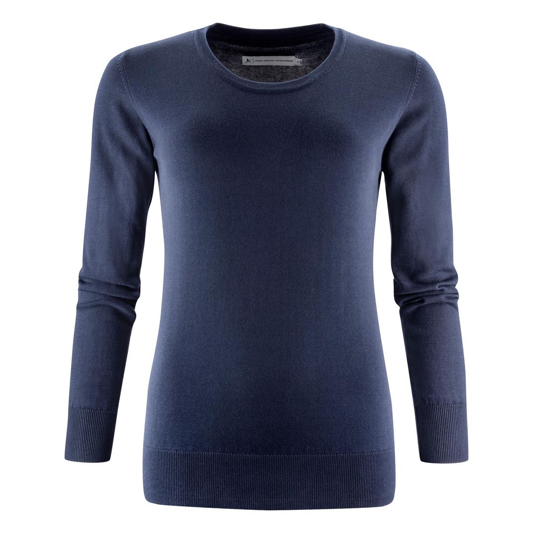 JAMES HARVEST Finstickad tröja u-ring dam navy S | Yrkeskläder - Tröjor och Sweatshirts - Stickat | Kontorsexperten
