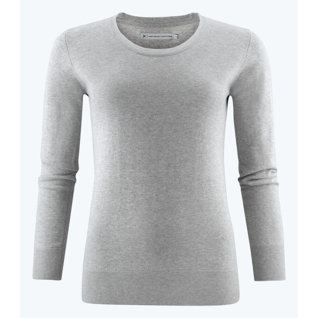 JAMES HARVEST Finstickad tröja u-ring dam grå S | Yrkeskläder - Tröjor och Sweatshirts - Stickat | Kontorsexperten