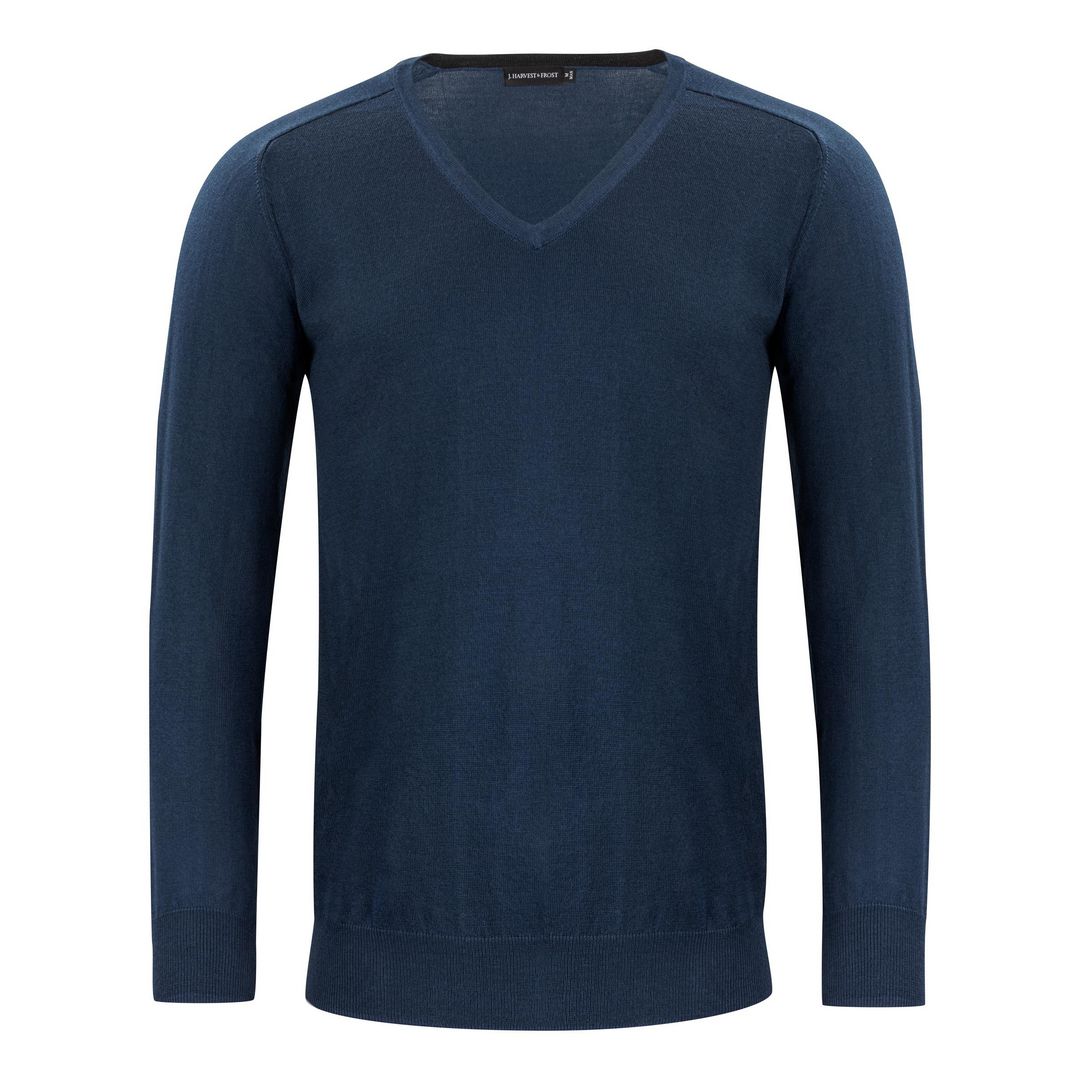 J. HARVEST & FROST Tröja merino J.HoF v-ring navy 2XL | Yrkeskläder - Tröjor och Sweatshirts - Stickat | Kontorsexperten