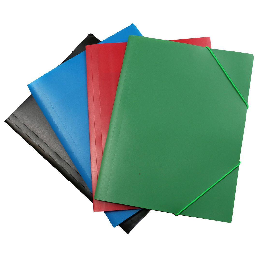 Gummibandsmapp PP 100% återv grön | Kontorsmaterial - Mappar och plastfickor - Gummibandsmappar 3-klaff - Plast | Kontorsexperten