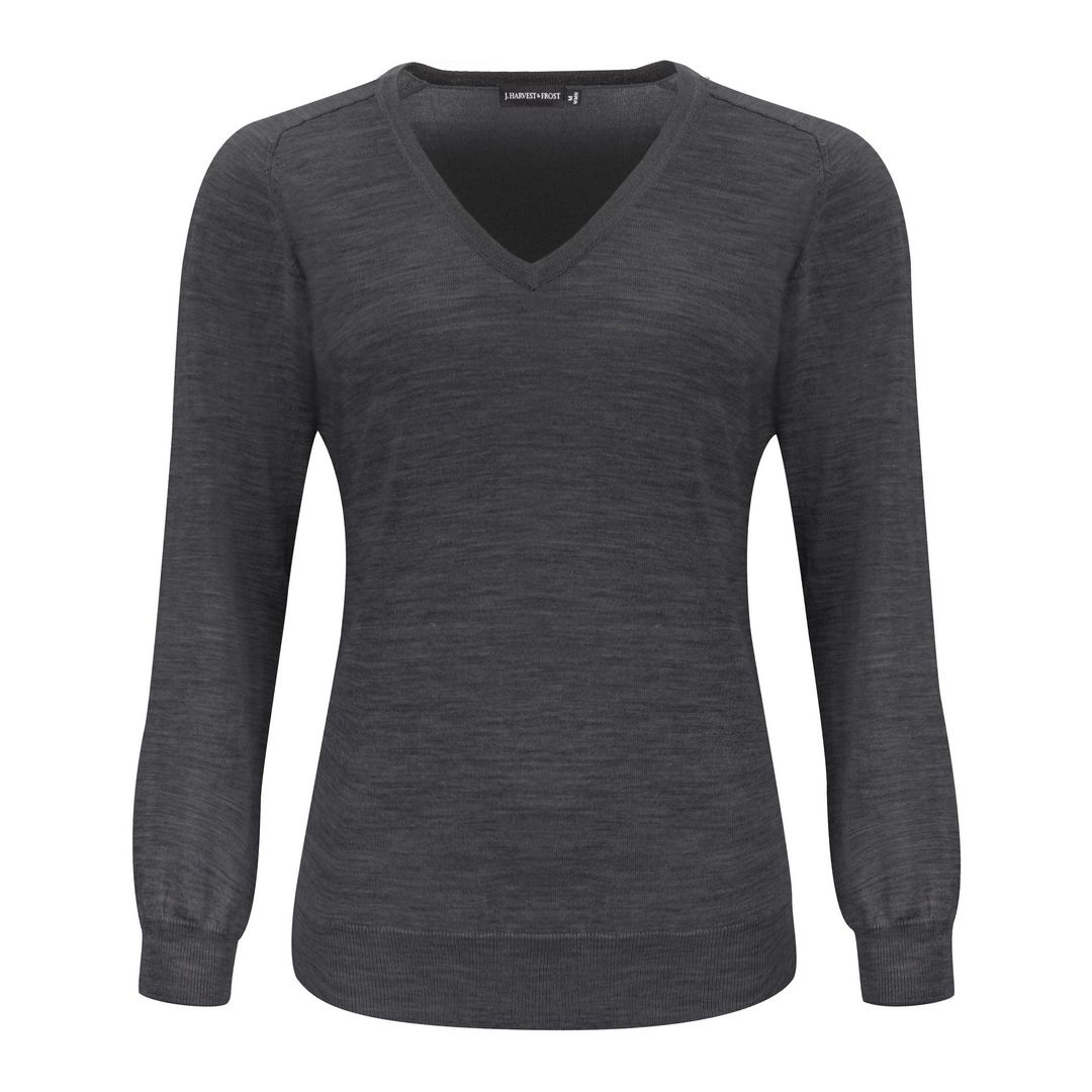 J. HARVEST & FROST Tröja merino J.HoF v-ring dam mörkgrå XL | Yrkeskläder - Tröjor och Sweatshirts - Stickat | Kontorsexperten
