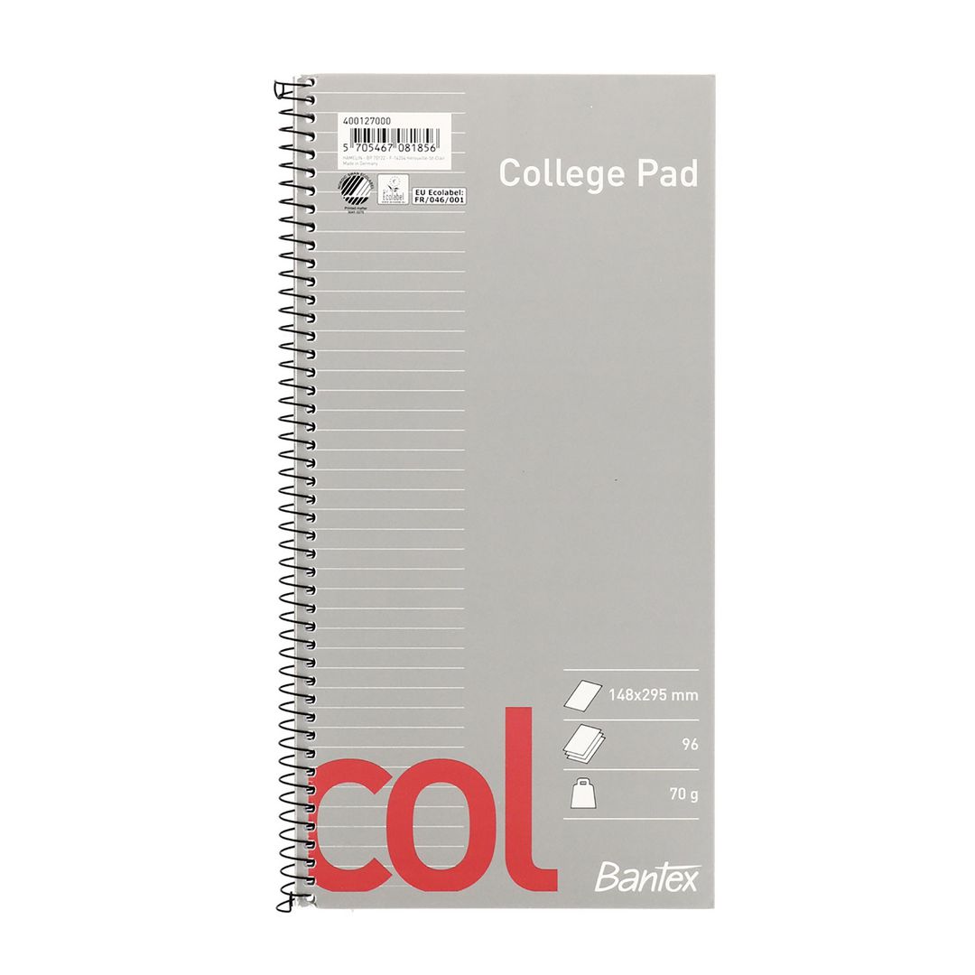 BANTEX Spiralkladd 96bl 148x295mm linj | Kontorsmaterial - Block och anteckningsböcker - Spiralblock | Kontorsexperten