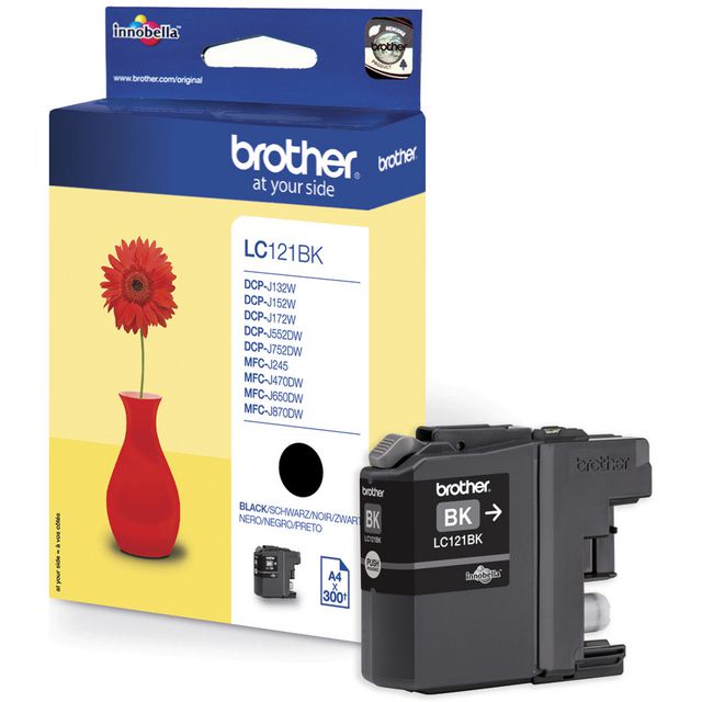 BROTHER Bläckpatron, LC121BK, svart, singelförpackning, LC121BK | Toner och bläck - Bläckpatroner - Bläckpatroner Brother | Kontorsexperten