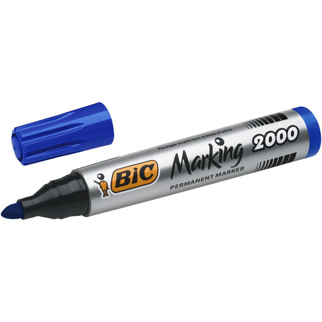 BIC Märkpenna Marking™ 2000 permanent märkpenna, medium1,7 mm bredd, blå, 12-pack | Kontorsmaterial - Pennor - Märkpennor - Rund spets | Kontorsexperten