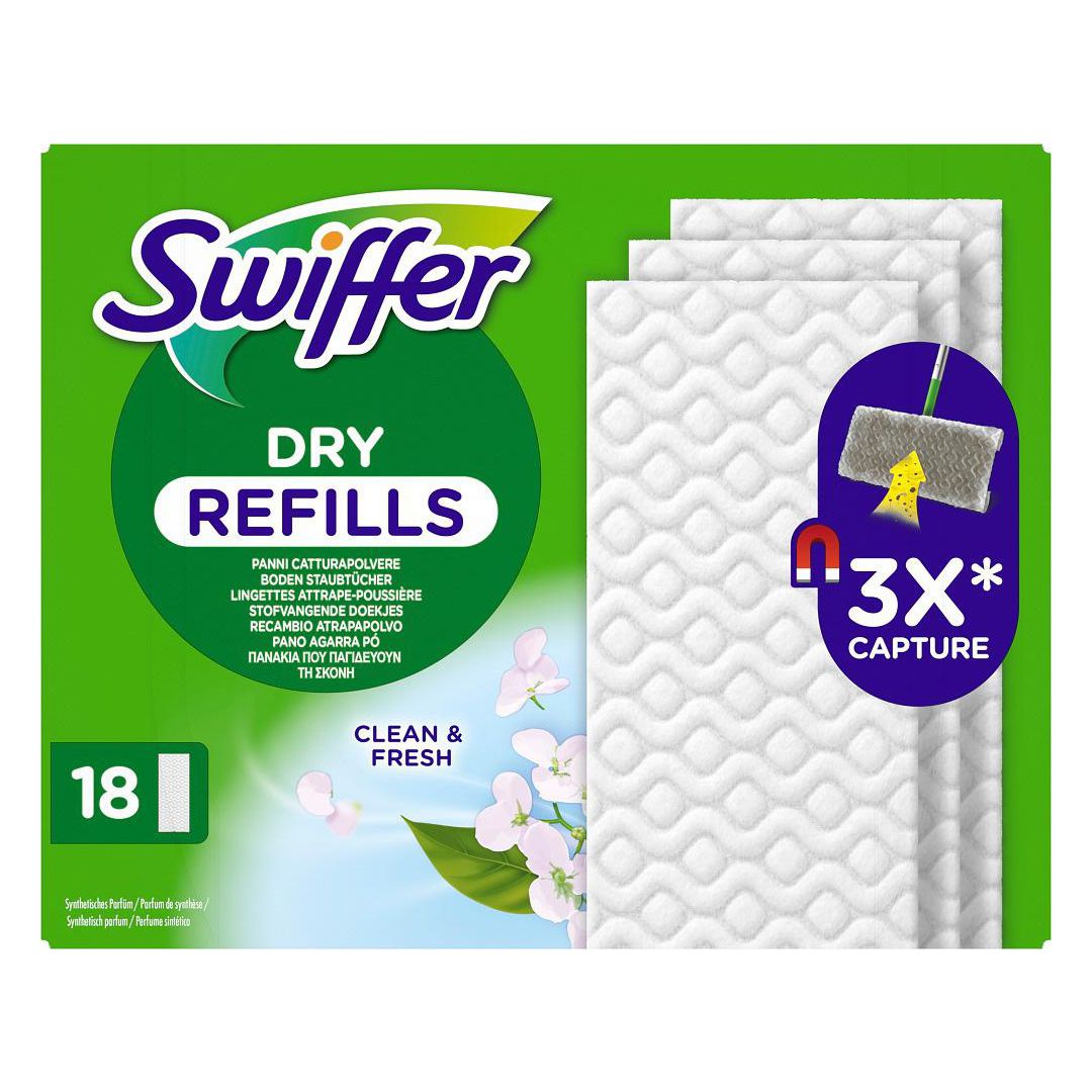 SWIFFER Dammtrasa Floor dry refill 18/fp | Städ och hygien - Städredskap - Dammvippor och intriörmoppar | Kontorsexperten