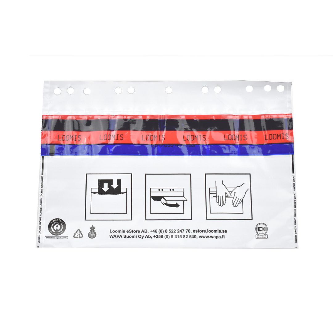 Säkerhetskuvert för nycklar och koder 250x150+30mm remsa 400/fp | Emballage och lagerutrustning - Kuvert och postemballage - Kuvert - C4 | Kontorsexperten