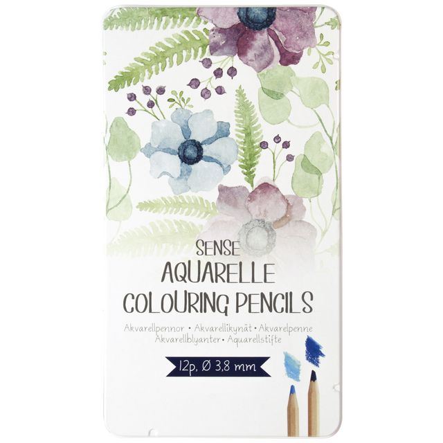 SENSE Akvarellpenna plåtask 12/fp | Skola och förskola - Pennor och tillbehör - Färgpennor - Akvarell | Kontorsexperten
